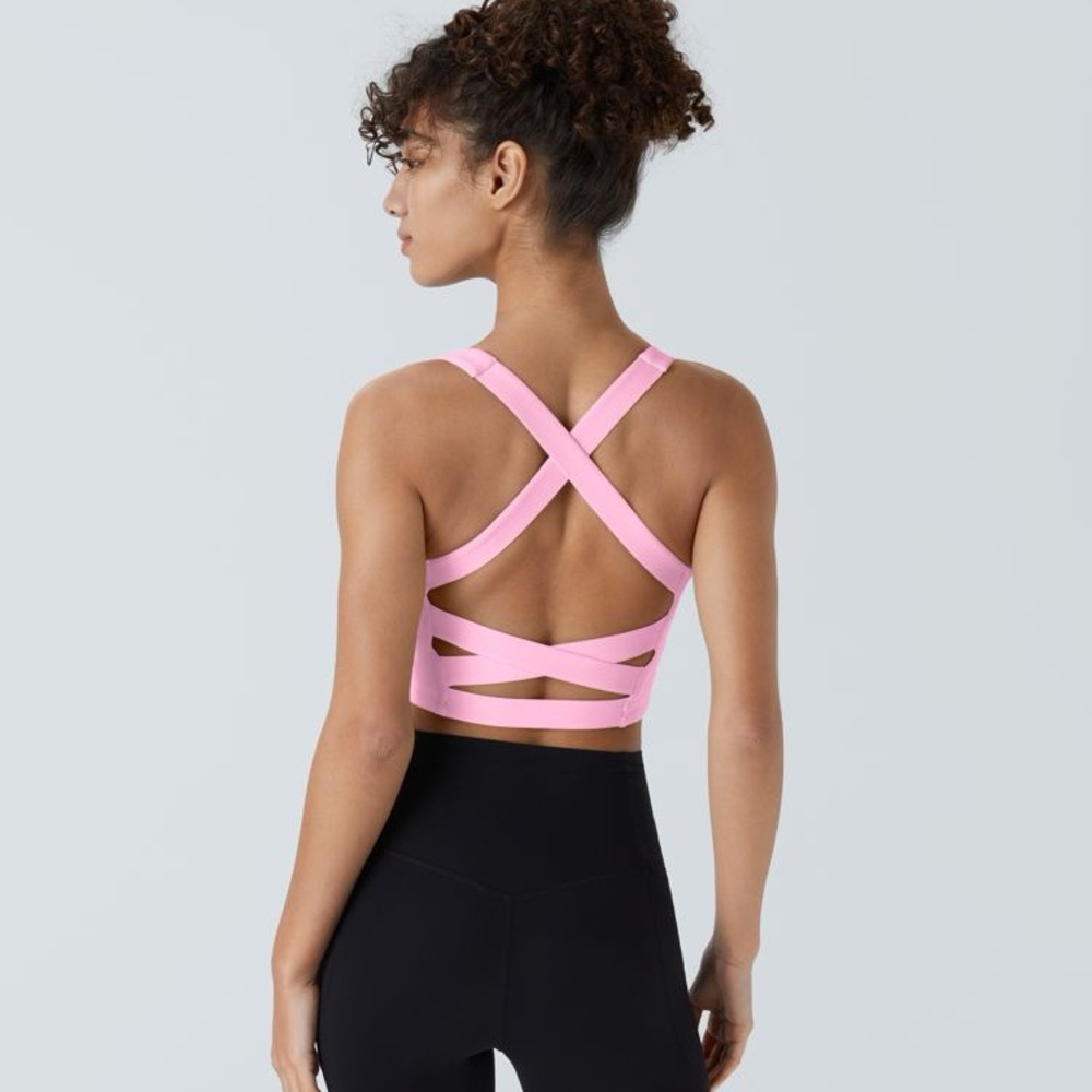 Halara Softlyzero Square Neck Backless Crisscross… - image 2